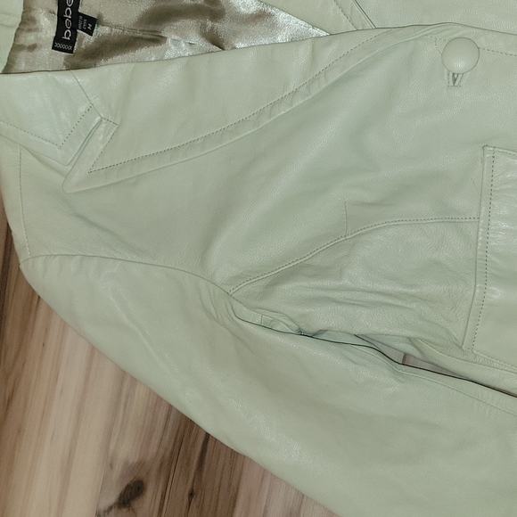 bebe Real Mint Green Leather Jacket - Picture 4 of 16
